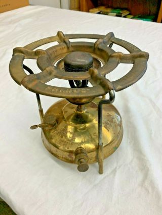 Primus No.  54 Oil Camping Stove With Grill Brass 8  Made In Sweden Vintage
