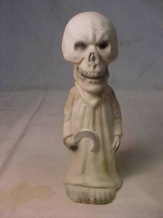Very Unusual Early Antique German 6 1/2 " Grim Reaper Candy Container