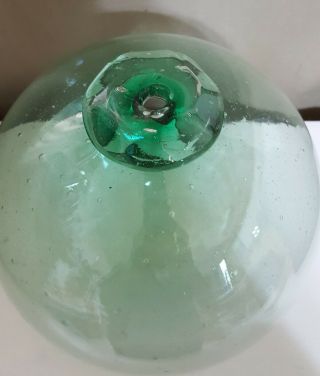 10 " Japanese Fishing Float,  Vintage Green Glass,  1 Of 2 Available