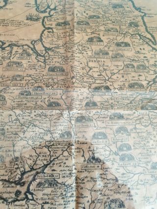 Antique John Speede ' The Invasions of England and Ireland Map on Parchment 4