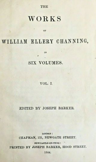 ANTIQUE ' The of William Ellery Channing ' - 6 Volumes Books - 1844 - 2
