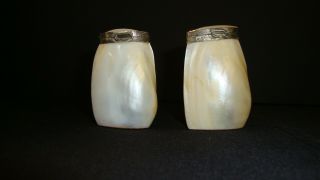 Antique Vintage Mother Of Pearl Salt And Pepper Shakers