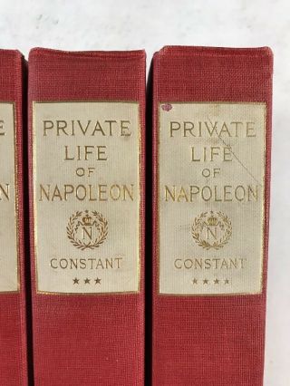 Private Life Of Napoleon Bonaparte Memoirs of Constant Red Linen Antique 4 Book 3