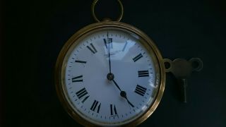Antique Brass Drum Clock With French Movement J H Potter Sheffield With