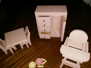 Vintage Germany Doll House Furniture Nursery Baby’s Room