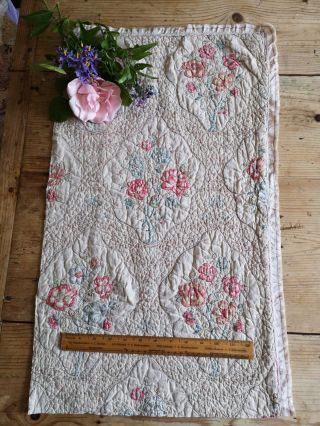 Large Lovely Vintage Quilt Piece Craft Sewing Slow Stitch Art Patchwork 14