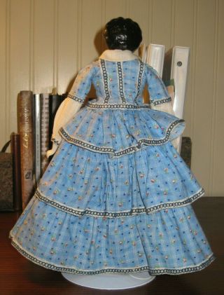 German Antique China Turned Head Doll Circa 1870 ' s/,  - in Vintage Clothes 2