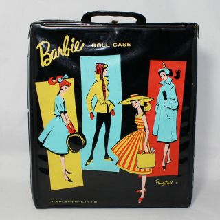 Black Vintage Retro Barbie 1961 Vinyl Doll Case By Ponytail