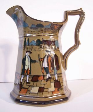 Antique Deldare Buffalo Art Pottery Pitcher To Spare An Old Broken Soldier