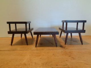 Vintage Mid - Century Modern Barbie Doll Furniture 3 Tables & 3 Chairs 6 Piece Set 5