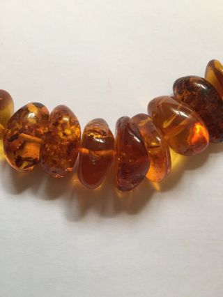 Antique Natural Amber Graduated Bead Necklace Early C20th 58grams