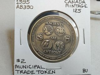 1995 Wildwood Canada $2 Token,  Ancients Antique Are Awesome Silver Mintage: 125