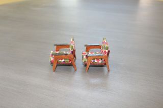 Vintage Wood Dollhouse Chairs 1960 ' s Very Retro Set of 2 4
