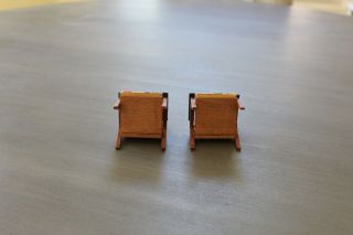 Vintage Wood Dollhouse Chairs 1960 ' s Very Retro Set of 2 5