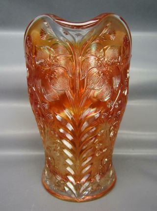 Imperial TIGER LILY Marigold Antique Carnival Glass 8½ 