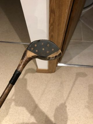 Antique Hickory Golf Club A Lovely Bulldog Baffy Spalding Crown Stamp Playable