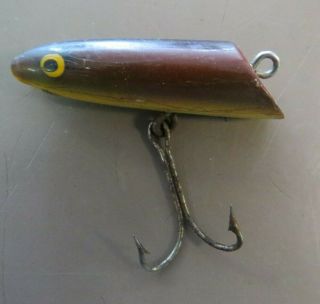 Vintage Fly Rod Lure Plug Backward Swim Fly Fishing 1 3/4 " Wooden