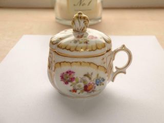 Exceptional Fine Antique Dresden Porcelain Lidded Cup Meissen China