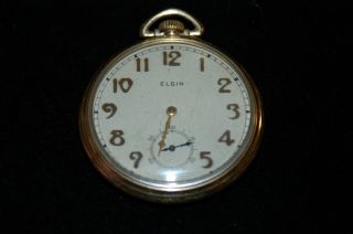 Vintage 1925 Elgin National Watch Co Pocket Watch Sn 27051478 Keystone 10k Case
