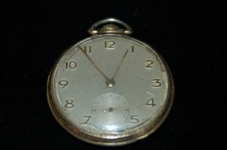 Vintage Belvu Ball Co Swiss Pocket Watch Keystone Victory 10k Rolled Gold Plate