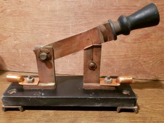Vintage Old Trumbull Single - Pole Knife Throw Switch Antique Industrial