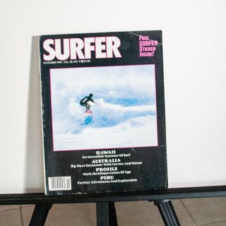 Surfer Mag.  28 - 11 Nov 87.  Sticker Intact.  Oz Big Wave W/ Curren.  Occy Profile.  Peru