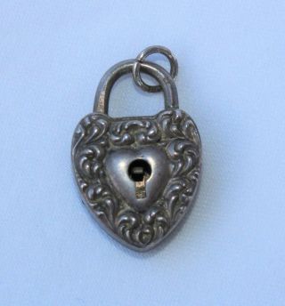 Ornate F&b Foster & Bailey Antique Victorian Sterling Silver Padlock Charm