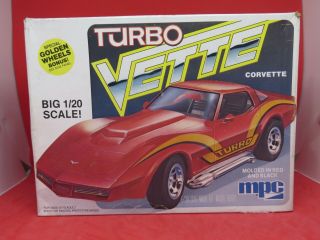 Mpc 1979 Corvette " Turbo Vette " Unbuilt Model 1/20 Scale Plastic Kit