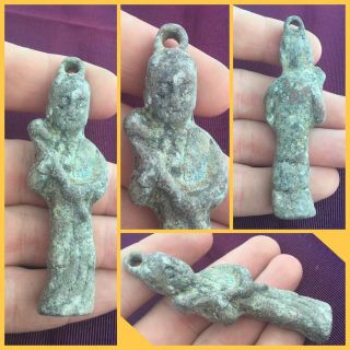 Rare Ancient Near Eastern Bronze Figure Pendant,  1st To 4th Century