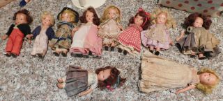 10 Vintage Nancy Ann Storybook Nasb Bisque Dolls Some With Chips