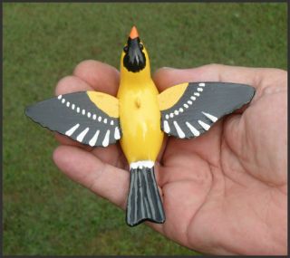 Ice Fishing Decoy Gold Finch Hand - Carved Folk Art By Phillip A.  Cates