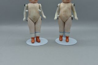 Antique Germany Porcelain Bisque two Doll with Cap Impish Character Limbach1900 3