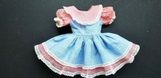 Vintage Ideal P91 Toni Blue And Pink Organdy Doll Dress Exc