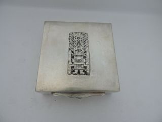 Fine Rare Vintage Sterling Silver Tribal Inca Jewelry Box Signed Del Pilar Peru