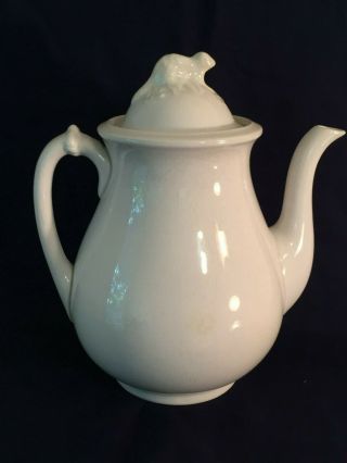 1878 - 85 Unique Knowles,  Taylor,  Knowles White Ironstone Teapot Beaver Finial