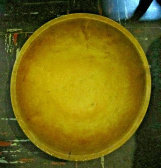 Antique Large Signed Munising Wooden Dough Bowl Bread Out Of Round Oval 13.  5 "