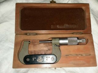 Antique Etalon Microrapid Micrometer 1 - 2 " Made In Switzerland