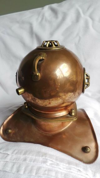 Copper and Brass Antique Style Maritime Diving 9  Scuba Helmet Ornament 3
