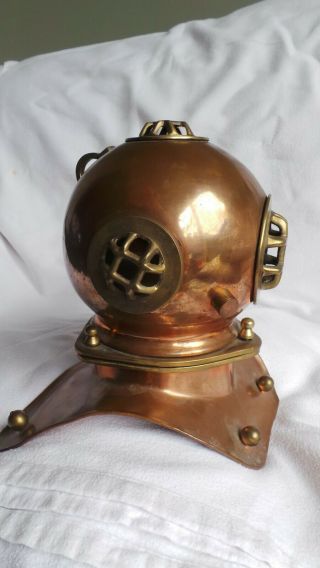 Copper and Brass Antique Style Maritime Diving 9  Scuba Helmet Ornament 6