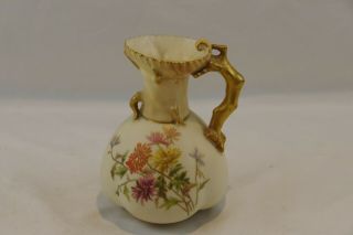 Antique Royal Worcester Blush 6 " Porcelain 1507 Vase Branch Handle 1891