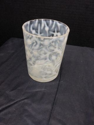 Antique Hobbs Crystal Opalescent Coral/ Seaweed Tumbler