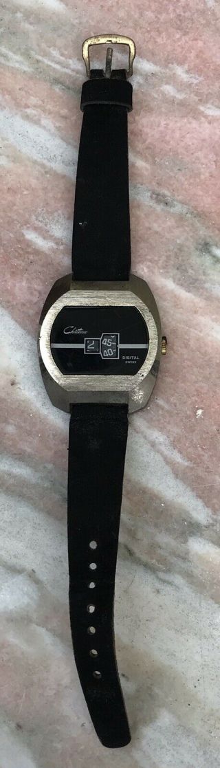 VINTAGE CHATEAU 1970 ' S SPACE AGE DIRECT READ DIGITAL JUMP HOUR WATCH 2