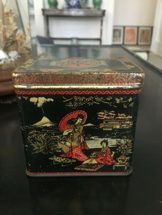 Antique Chinese Tea Tin,  Macleod London Ec4,  3” Tall