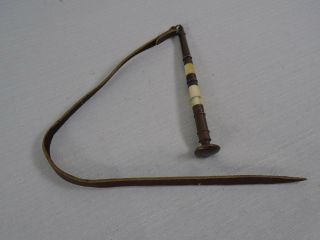 Antique Leather & Brass Bookmark Victorian Library Desk Accessory