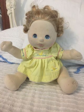 Vintage Mattel 1985 My Child Doll Blonde Blue Eyes Curly Hair W/ 3 Outfits