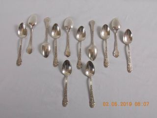 A Set Of 12 Goham Sterling Silver Spoons 5 - 3/4 In The Old Medici Pattern 1880s
