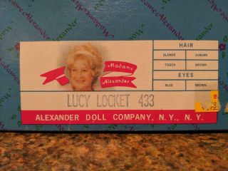 Vintage Lucy Locket MADAME ALEXANDER Doll,  Stand 433 8 