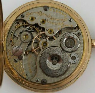 Vintage Antique South Bend Pocket Watch 16s 17 Jewels 3