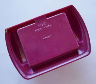 Antique Celluloid Plastic DECO Purple Velvet Lined Jewelry Ring Box 4