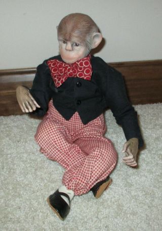 Vintage Artist Teddy Bear Porcelain Monkey Not Sure Who Made?
